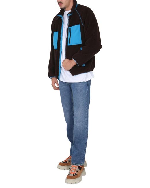 MSGM Blue Jacket With Logo for men