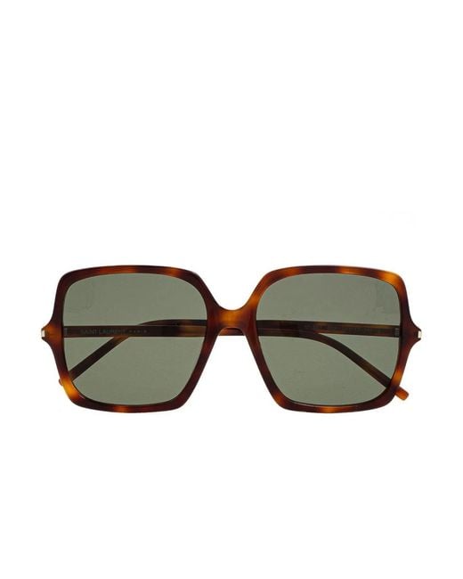 Saint Laurent Brown Sl591 Logo Sunglasses
