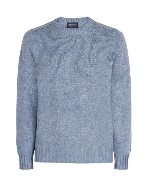 Drumohr Blue Cotton Sweater for men