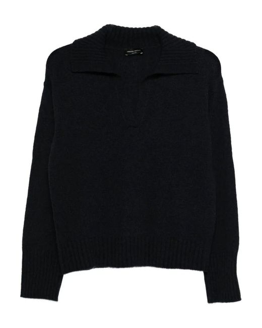 C.P. Company Men's White V-Neck Wool Polo Sweater