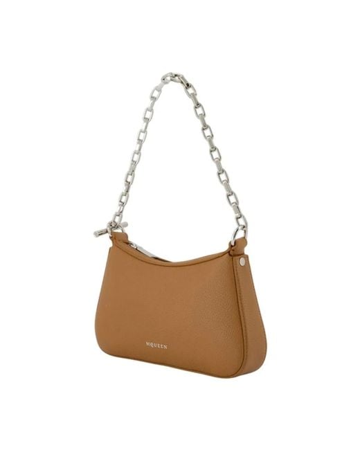 McQueen Brown T Bar Mini Handbag