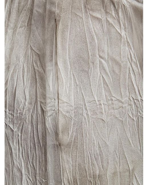 Avant Toi Gray Crumpled Effect Silk Palazzo Pants