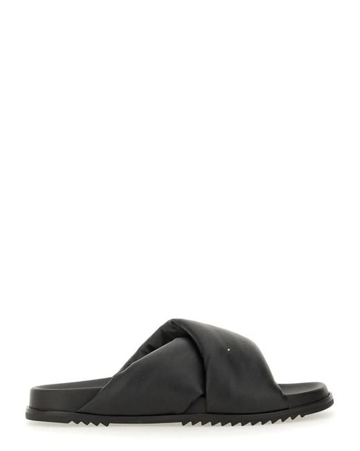 Rick Owens Black Leather Slide Sandal for men
