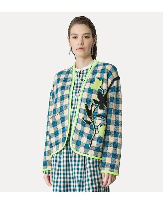 Forte_forte Green Jacquard Gingham Jacket