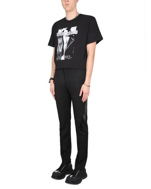 McQueen Black Virgin Wool Pants for men