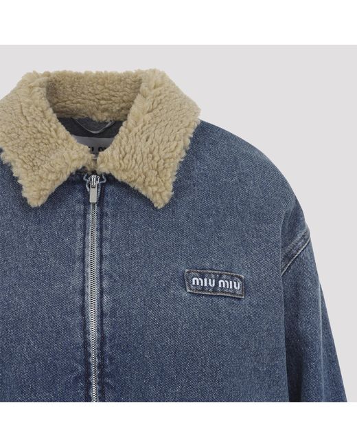 Miu Miu Blue Denim Bomber Jacket