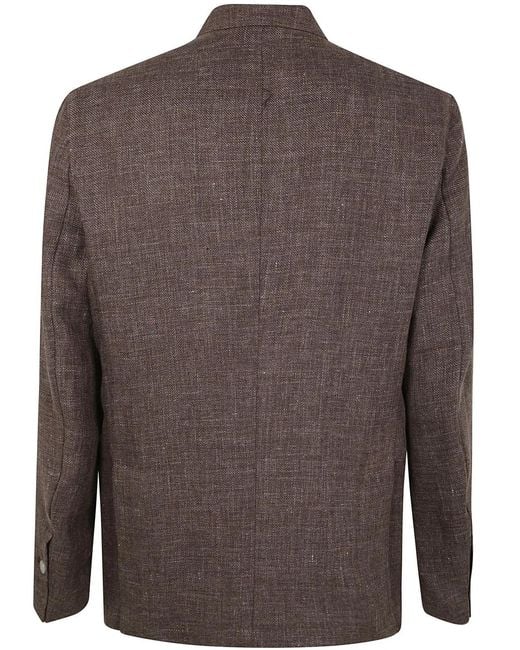 Barba Napoli Brown Easy Single Breast Jacket for men