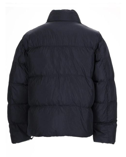 Stone Island Blue Bomber Piumino Con Patch Logo for men