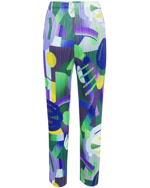 Pleats Please Issey Miyake Blue Pleats Please By Issey Miyake "Playground" Trousers