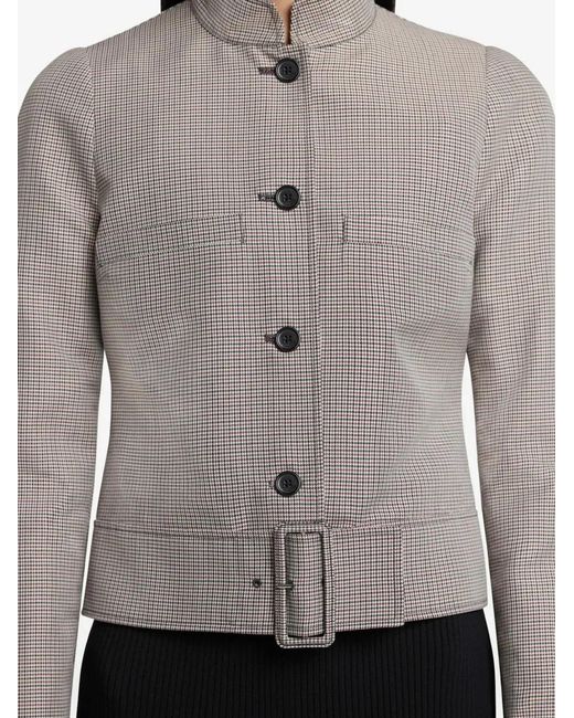Courreges Gray Courregès Houndstooth Pattern Jacket With Buckle