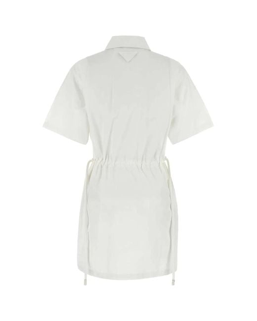 Prada White Poplin Shirt Dress