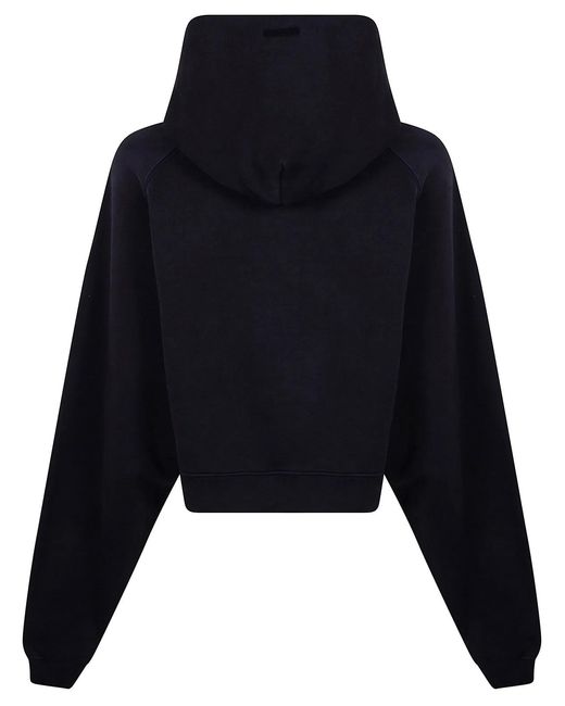 Fear Of God Black "Campus 90's" Cropped Raglan Hoodie