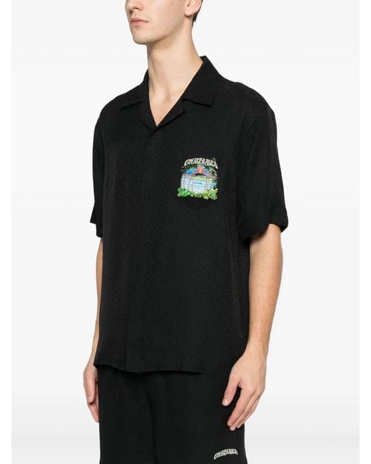 Casablanca Black Shirt Monogram Jacquard for men