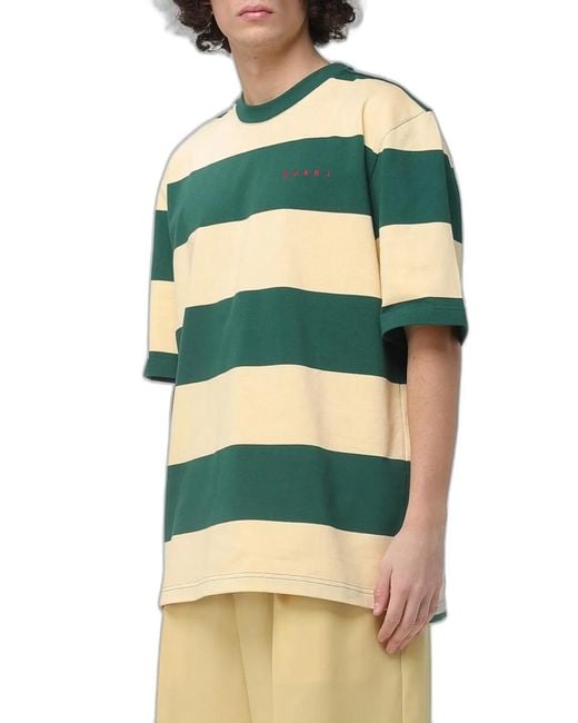 Marni Green And Cotton T-Shirt for men