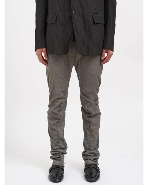 Masnada Gray Slim Stretch Cotton Pants for men