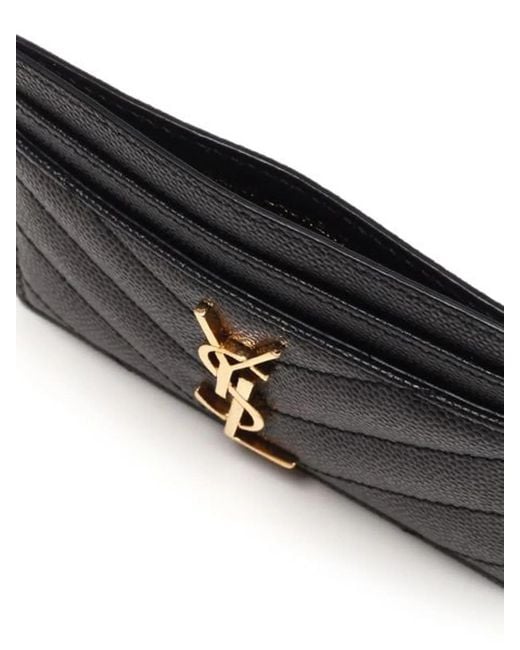 Saint Laurent Gray Cassandre Matelassu00C9 Card Case