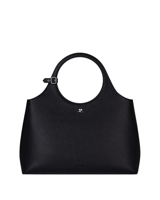 Courreges Black Courregès Holy Day Leather Shoulder Bag