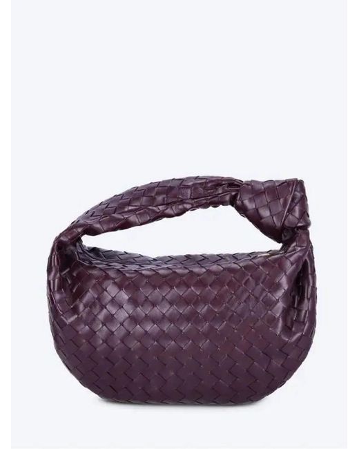 Bottega Veneta Purple Teen Jodie Intrecciato Dark Barolo Leather Bag