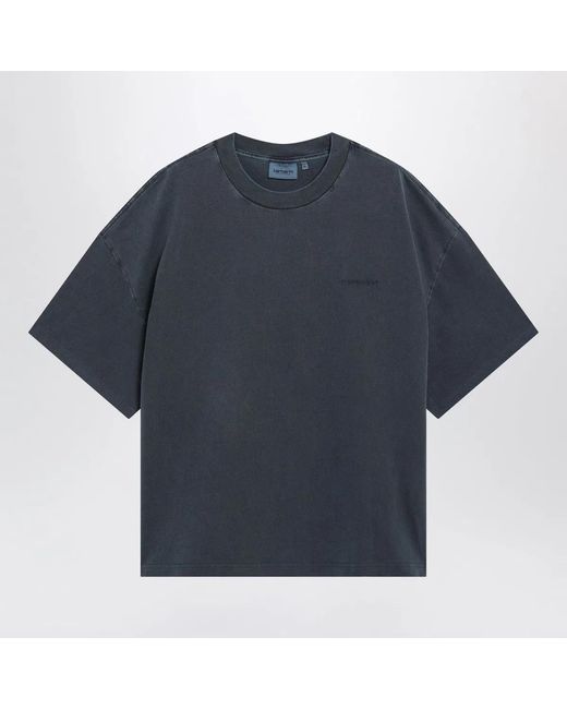 Carhartt Blue Benton Shortsleeve Cotton Jersey Tshirt for men