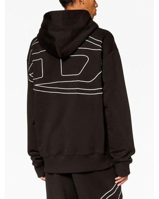 DIESEL Black S-Macs-Hood-Megoval-D Hoodie for men