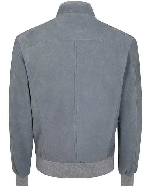 Barba Napoli Gray "Fox" Leather Sport Jacket for men