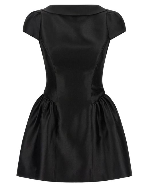 Self-Portrait Black Self Portrait Taffetà Collared Mini' Dress