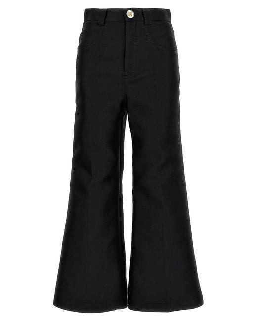 Giambattista Valli Black Cropped Silk Blend Pants