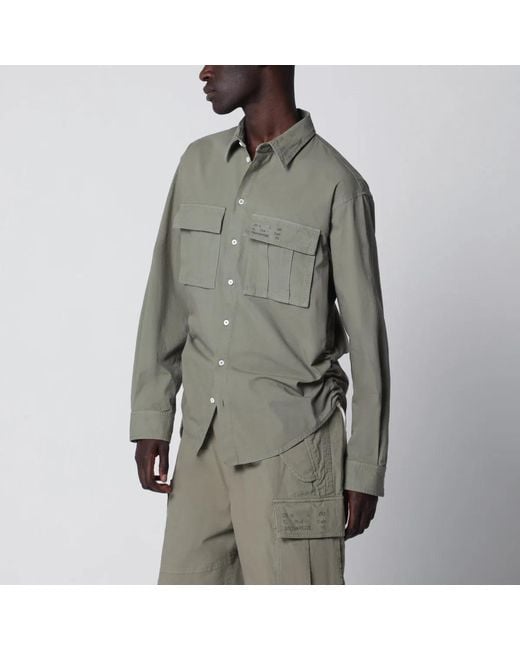 DSquared² Gray Military Cotton Shirt for men