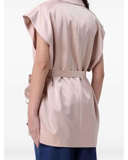 Pinko Pink Belted Satin Gilet