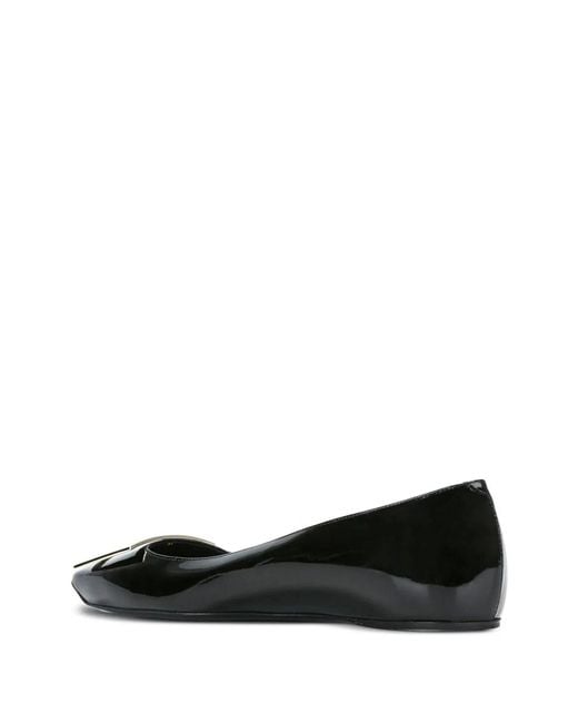 Roger Vivier Black Quadrata Trompette Ballerinas
