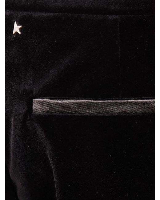 Golden Goose Deluxe Brand Blue "Journey W's" Slightly Flared Pant Penelope Cotton Velvet