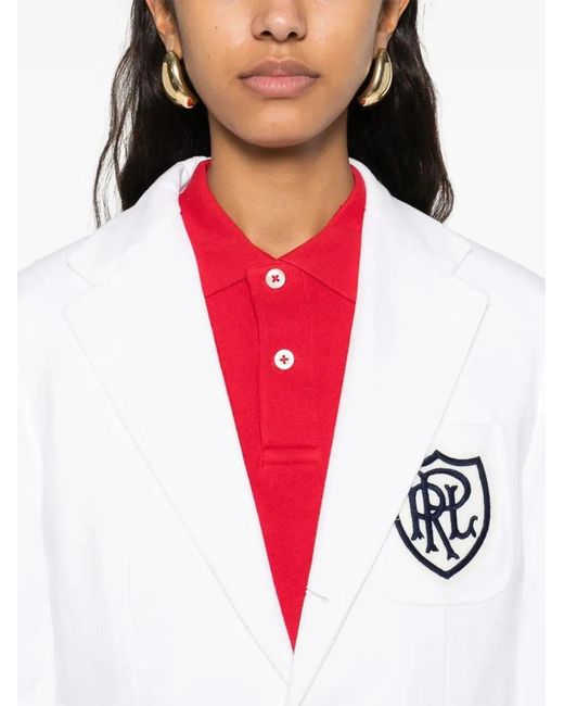 Polo Ralph Lauren White Crst Kn Blazer