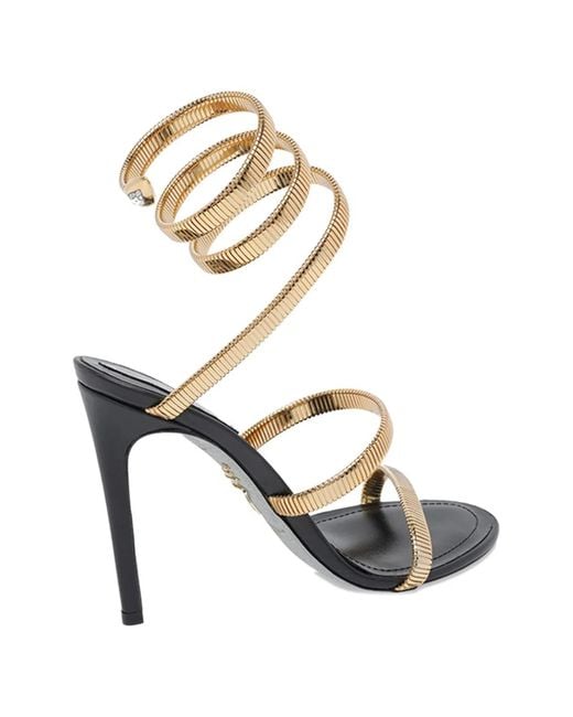 Rene Caovilla Metallic Wrap Strap Open-Toe