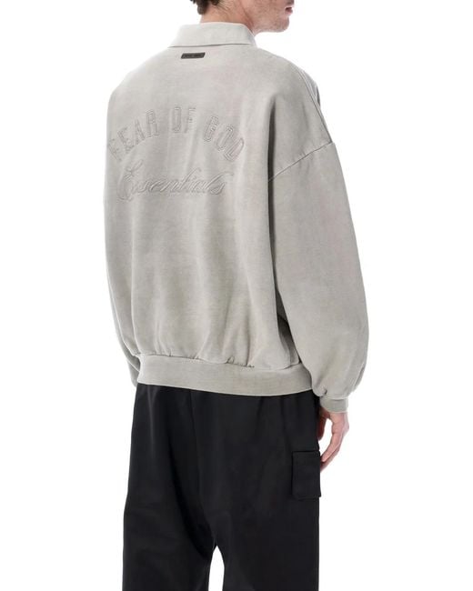 Fear Of God Gray Embroidered Polo for men