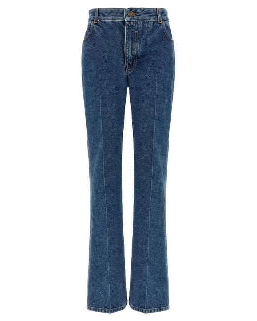 Balmain Blue Embroidery Jeans