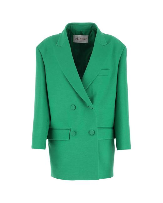 Valentino Garavani Green Crepe Couture Oversize Blazer