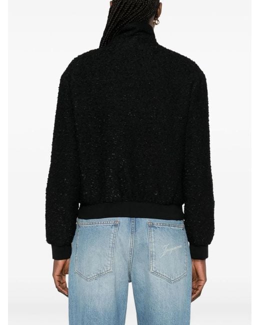 Emporio Armani Black Tweed Blouson Jacket