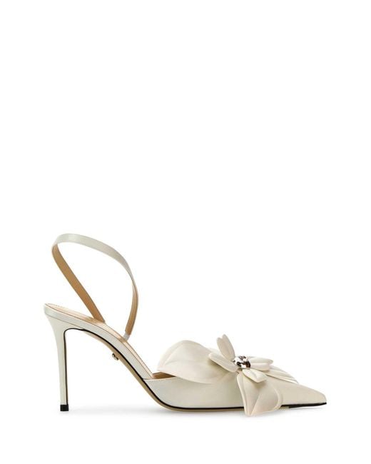 Mach & Mach White Mach&Mach Satin Orchid Pumps