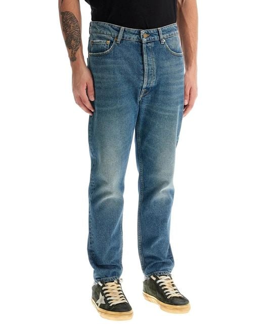 Golden Goose Deluxe Brand Blue Golden M's Happy Medium Stone Washe for men