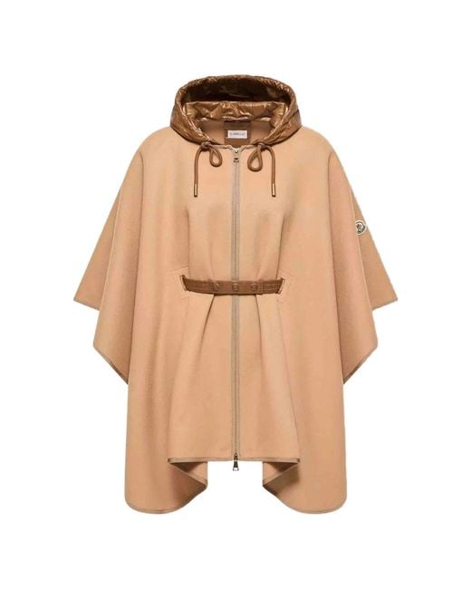 Moncler Natural Padded Wool Blend Cape