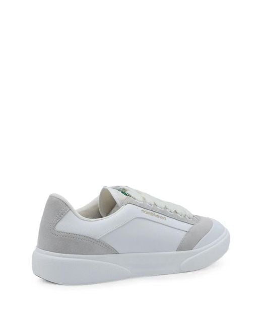 Casablanca White Del Mar Suede-Panelled Sneakers for men