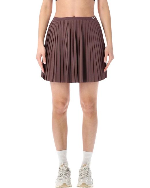 Nike Purple Pleated Mid-Rise Skirt