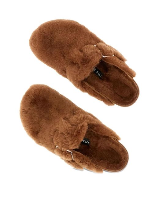 Birkenstock Brown Boston Shearling Clogs