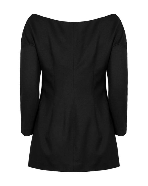 Alberta Ferretti Black Double-Breasted Virgin Wool Jacket