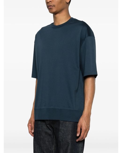 Calvin Klein Blue Mercerized Interlock Cuff Crew for men