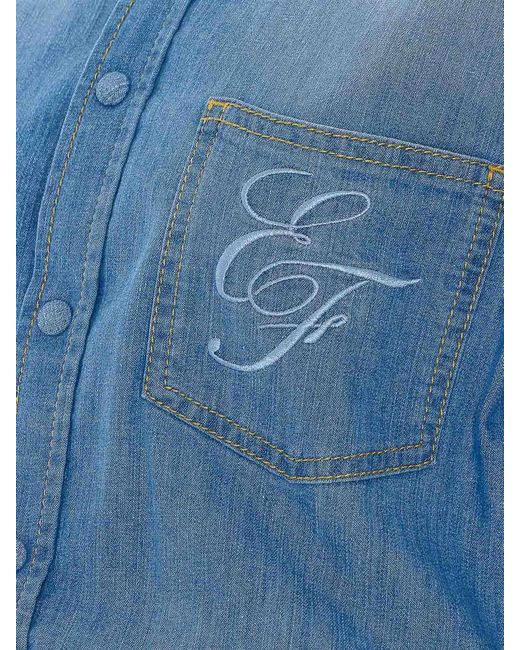 Elisabetta Franchi Blue Denim Dress