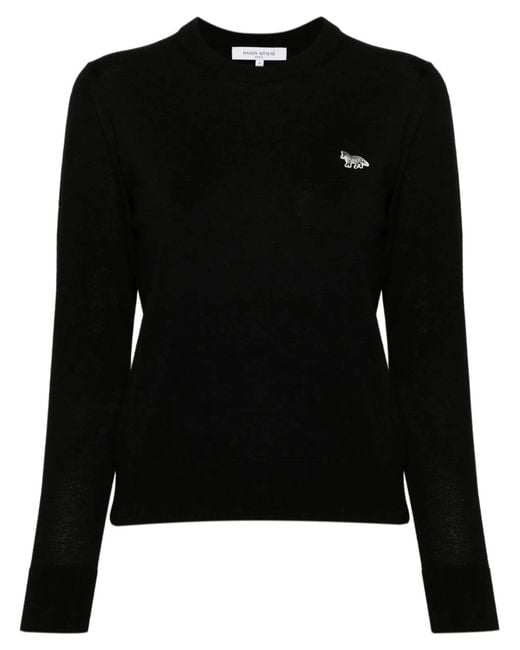 Maison Kitsuné Black Maison Kitsuné Cozy Woolen Sweater
