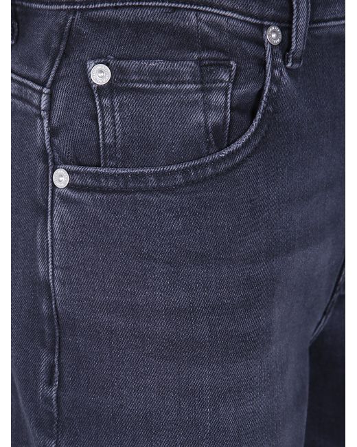 7 For All Mankind Blue Stovepipe Straight Jeans