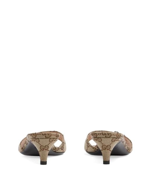 Gucci Natural Gg Motif Mules