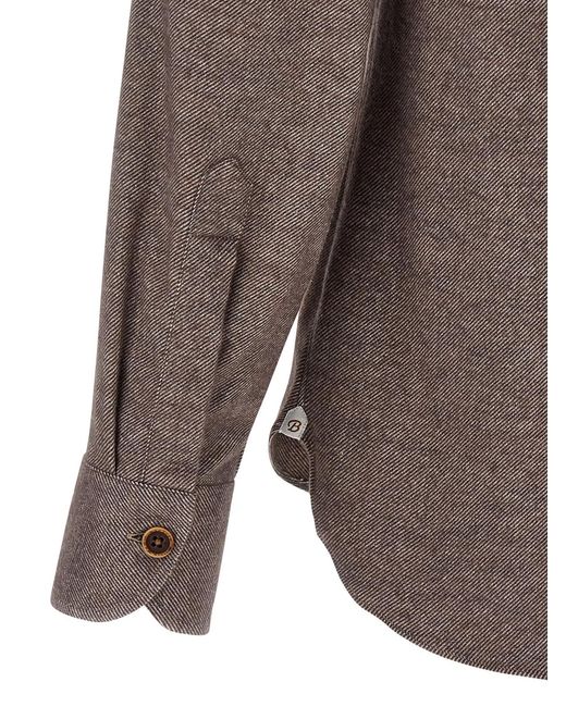 Borriello Brown Flannel Shirt for men